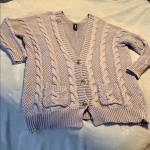 Boyfriend Cardigan, Silver Gray, size L